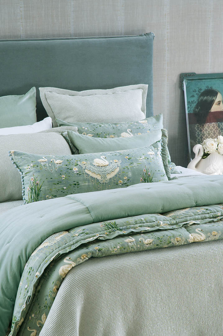 Bianca Lorenne - Sottobosco Bedspread  Pillowcase and Eurocase Sold Separately - Pale Ocean image 2